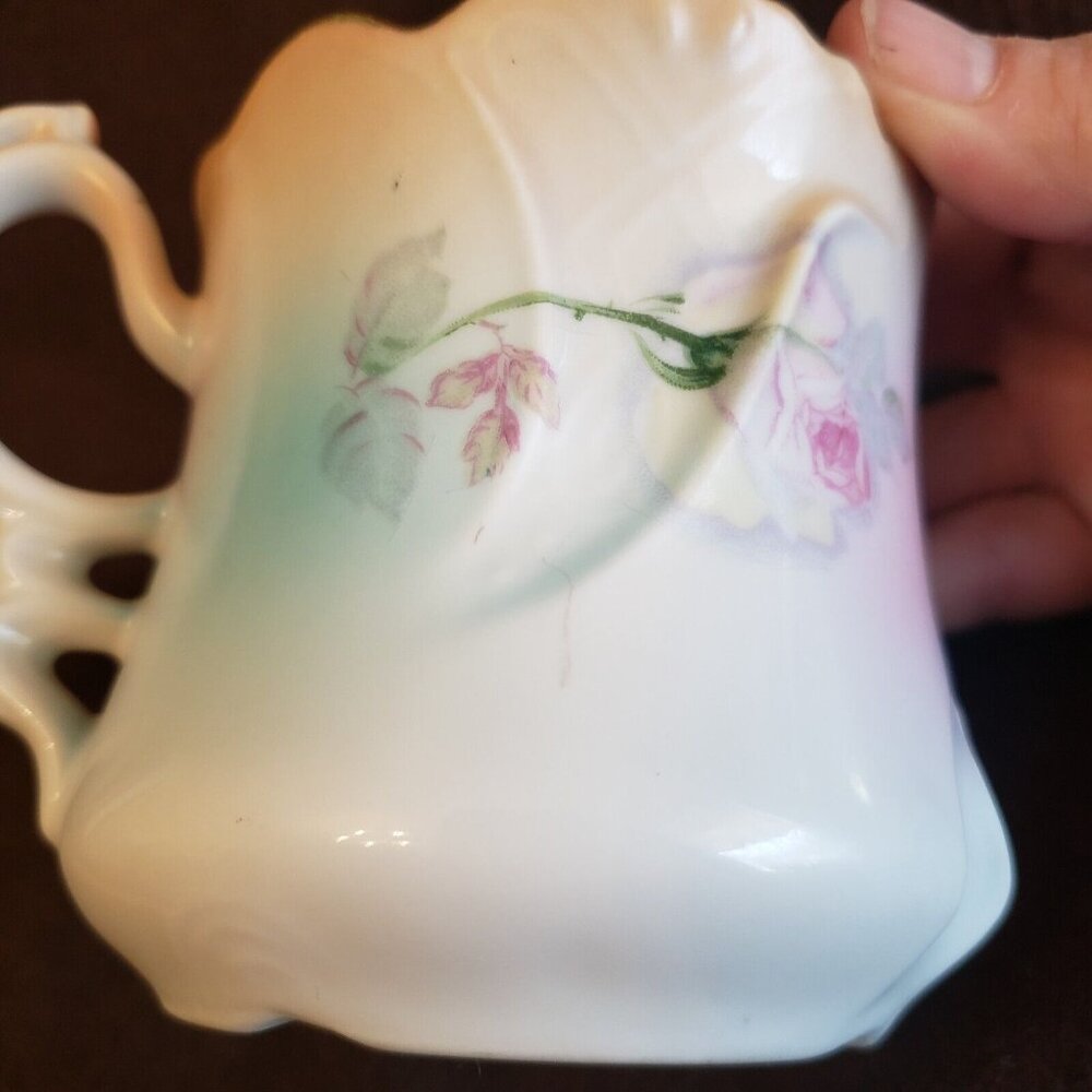 Vintage Antique Mustache Cup Brandenburg Roses Germany - Picture 13 of 15